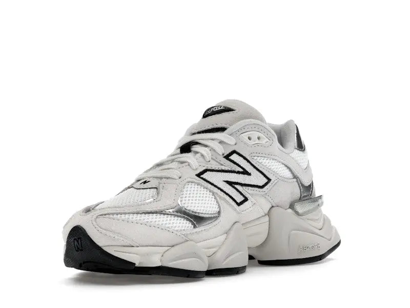 New Balance Men's 9060 White Black Metallic Silver Shoes,