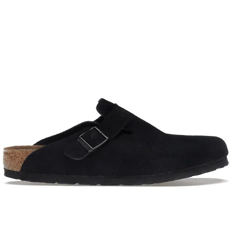 Birkenstock Unisex Boston Soft Footbed Suede Black,