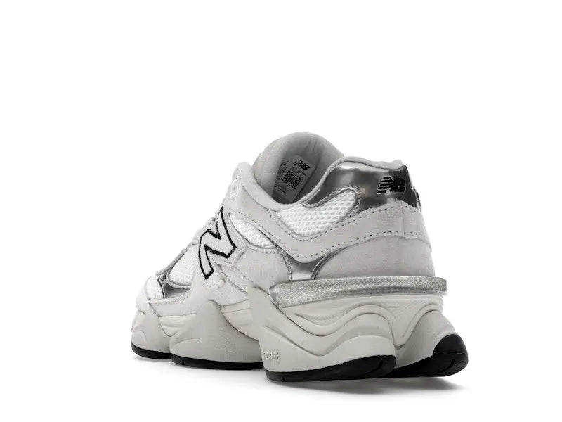 New Balance Men's 9060 White Black Metallic Silver Shoes,