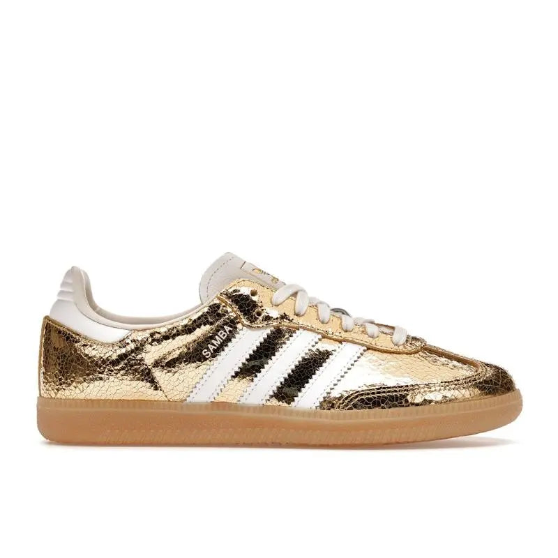 adidas Samba OG Gold Metallic Cracked Leather (Women's) (women)