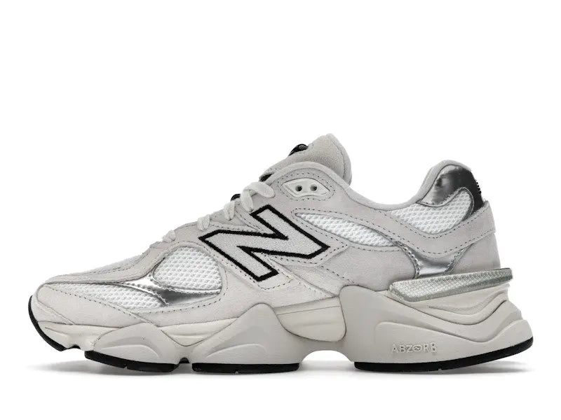 New Balance Men's 9060 White Black Metallic Silver Shoes,