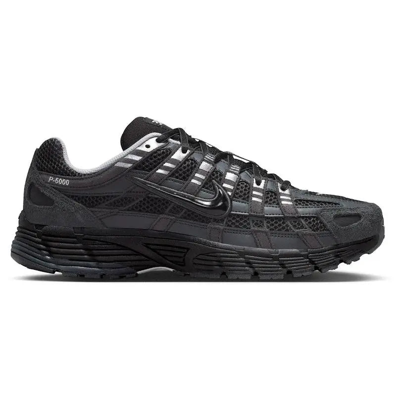 Nike Men's P-6000 Suede Anthracite Metallic Silver Shoes,